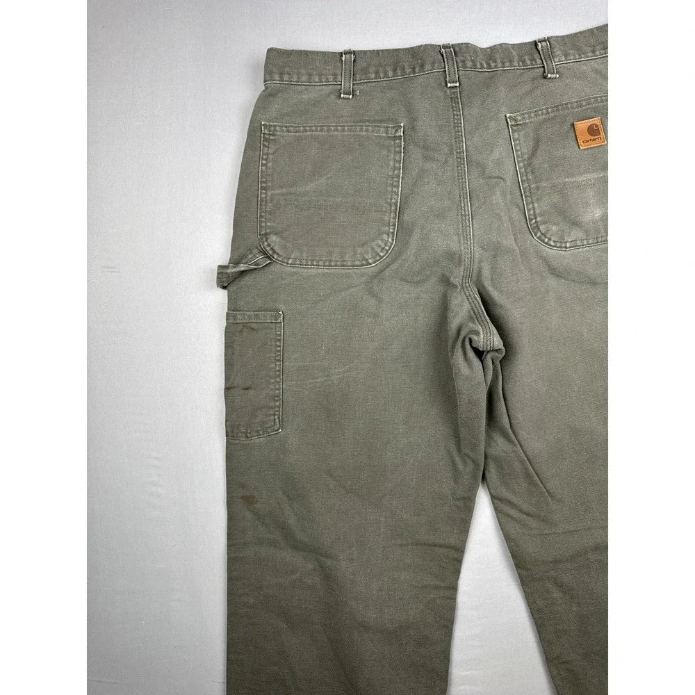 Vintage Carhartt B11 MOS Work Pants 36x34 Moss Green Carpenter Duck Canvas